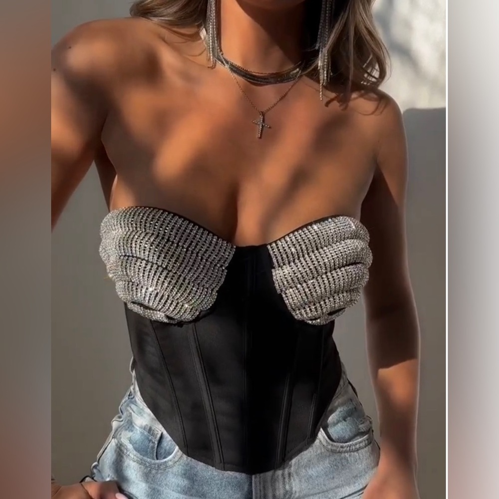 NEW Misslola EMBELLISHED CORSET size S